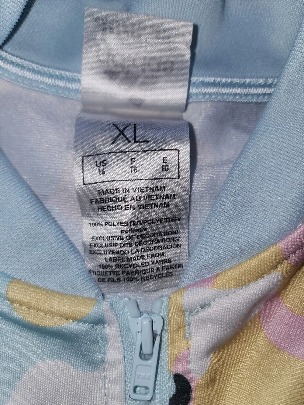 SOLD Girls Adidas Track Bomber Jacket XL 16 Camo Blue Pink Gray Tricot Regular